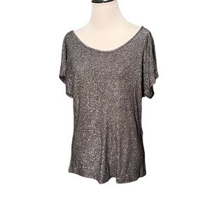 H&M Sparkle Tee Shirt - Large form fitting